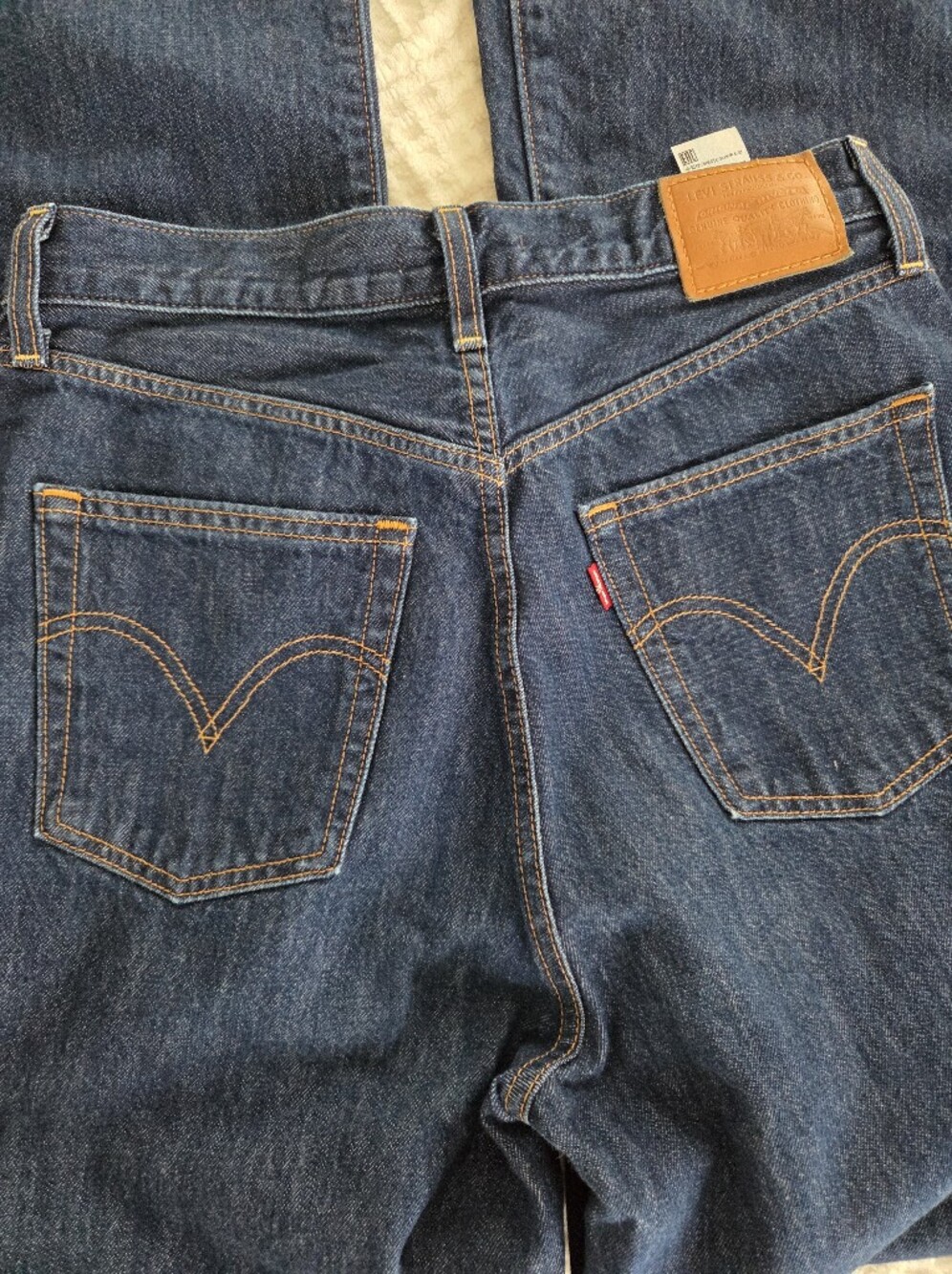 Levi's Women's Ribcage Wide Leg Dark Blue Jeans Size 30 W 34 Inseam - Picture 7 of 7